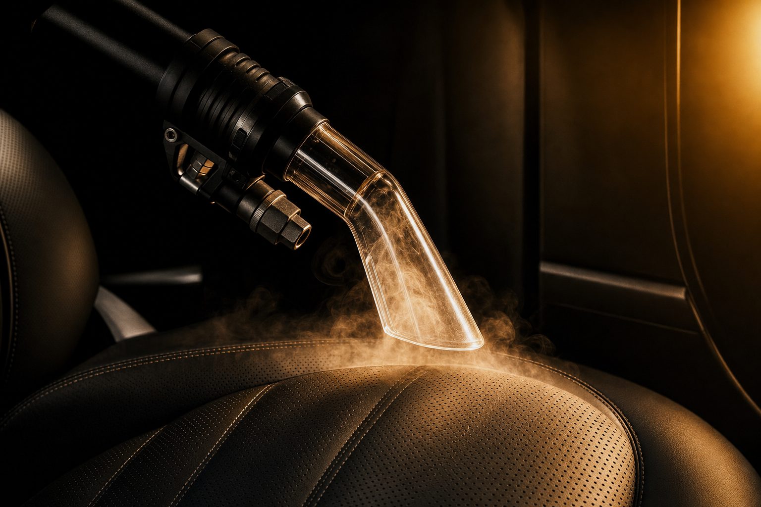 340 degree Fahrenheit steam extraction cleaning of car interior — Go Detailing Auto Spa mobile service in Ottawa
